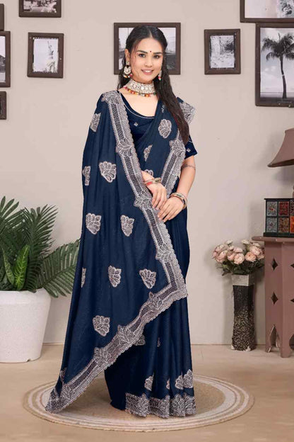 Shree design georgette saree with embroidery and real mirror work festive wear