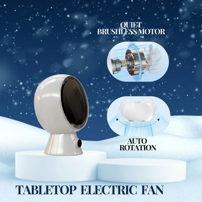 LA' FORTE Robo Cool 5W Mini Desk Fan | Rechargeable, Quiet, Auto-Rotation | 3 Speeds, 4000mAh Battery
