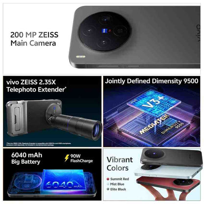 Vivo X300 smartphone rear camera close up black finish
