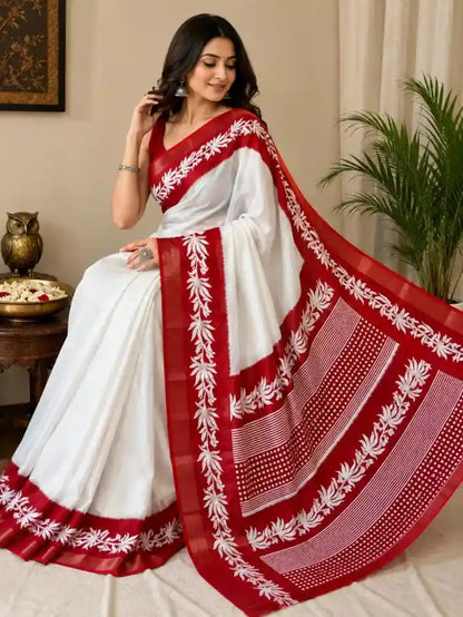 Elegant Traditional Saree with Floral Design