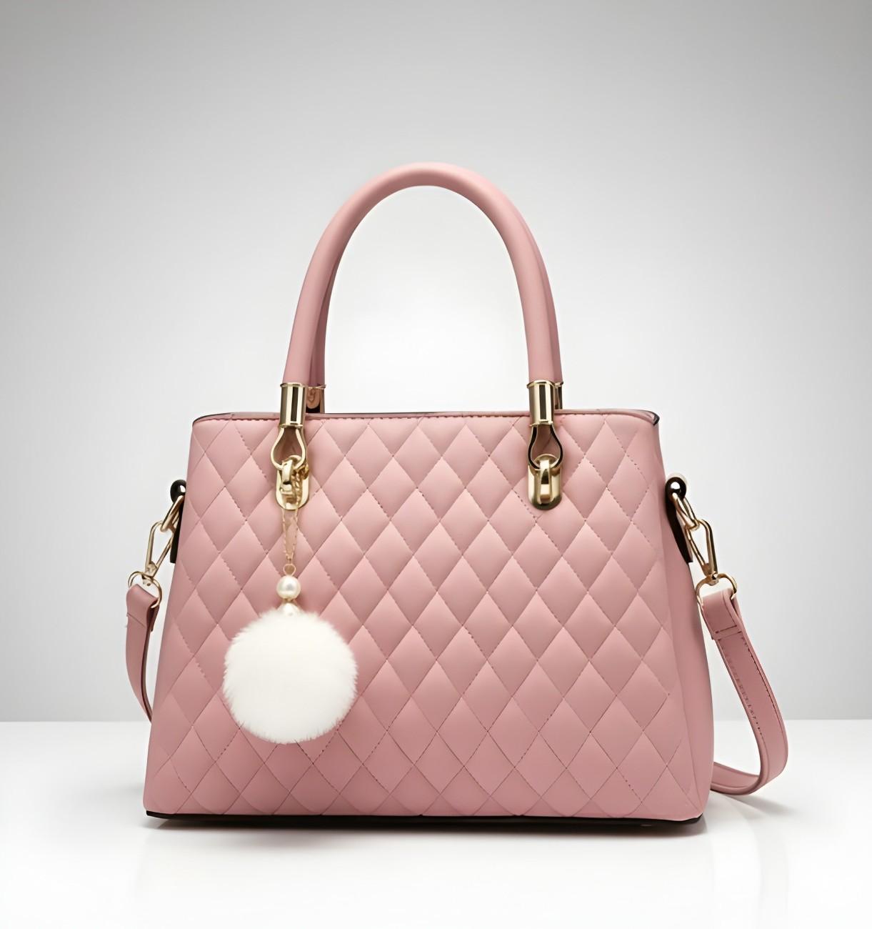 Pink quilted handbag 