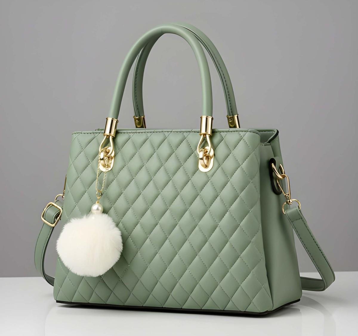 Green quilted handbag 