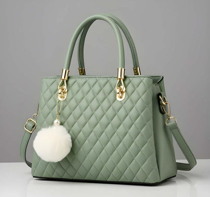 Green quilted handbag 