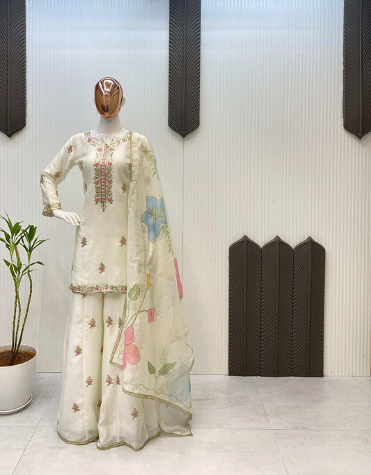 3 Piece Plazzo with Dupatta