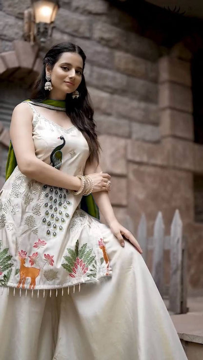 Kurta Set  With Embroidered Peacock work