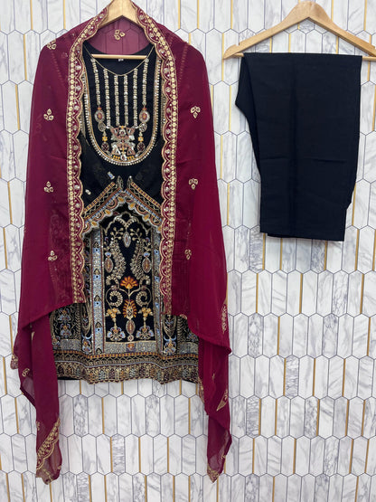 DESIGNER HEAVY EMBROIDERY WORK TOP PENT WITH DUPATTA SET