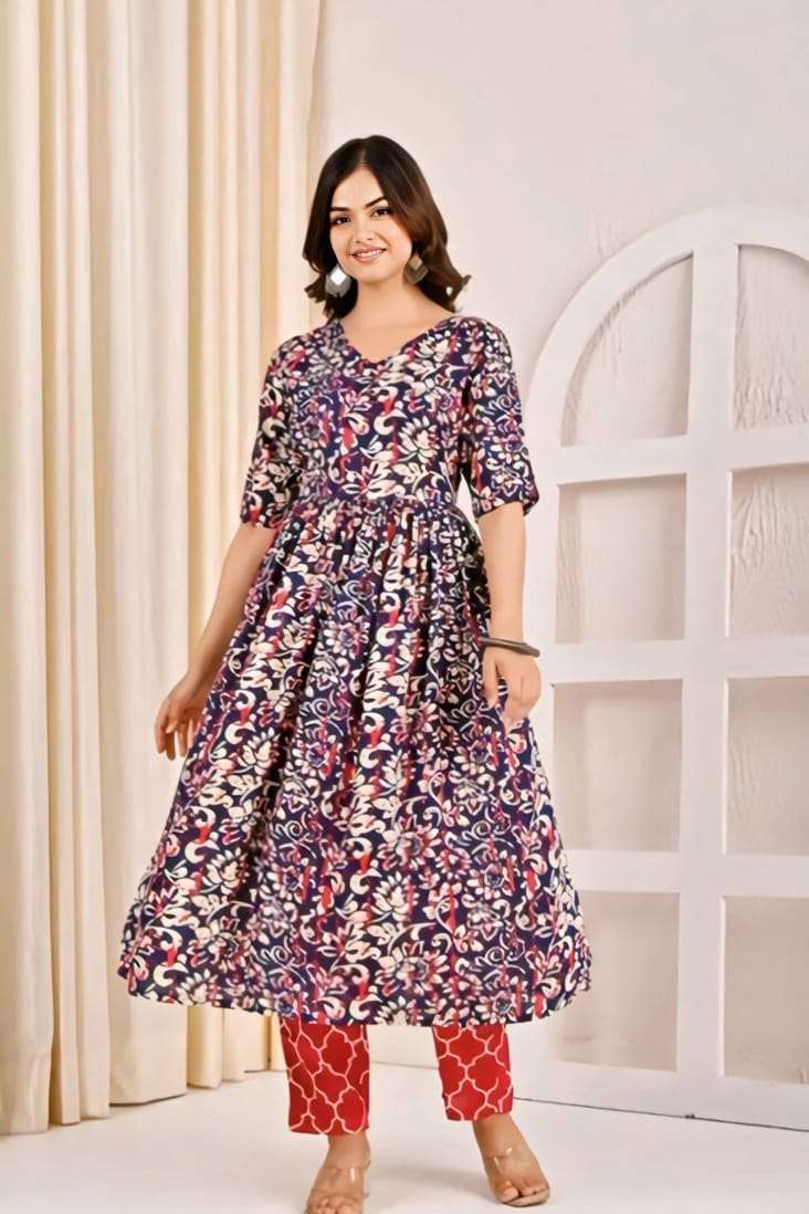 Royal Bloom 3-Piece Anarkali Kurti Set