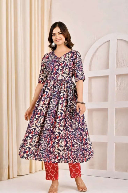 Royal Bloom 3-Piece Anarkali Kurti Set