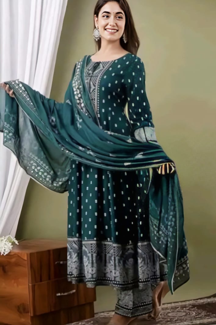 Emerald Grace 3-Piece Anarkali Suit