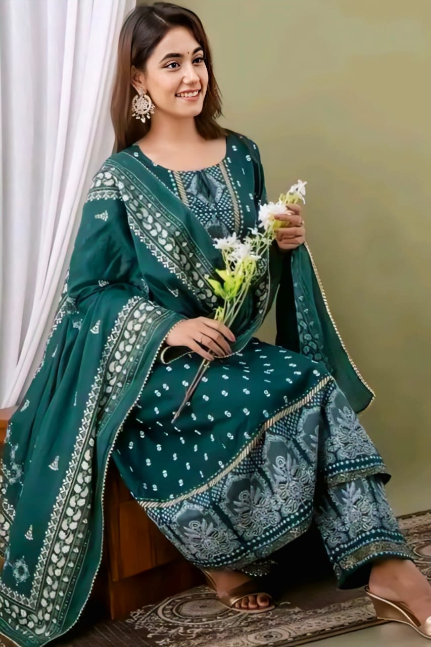 Emerald Grace 3-Piece Anarkali Suit