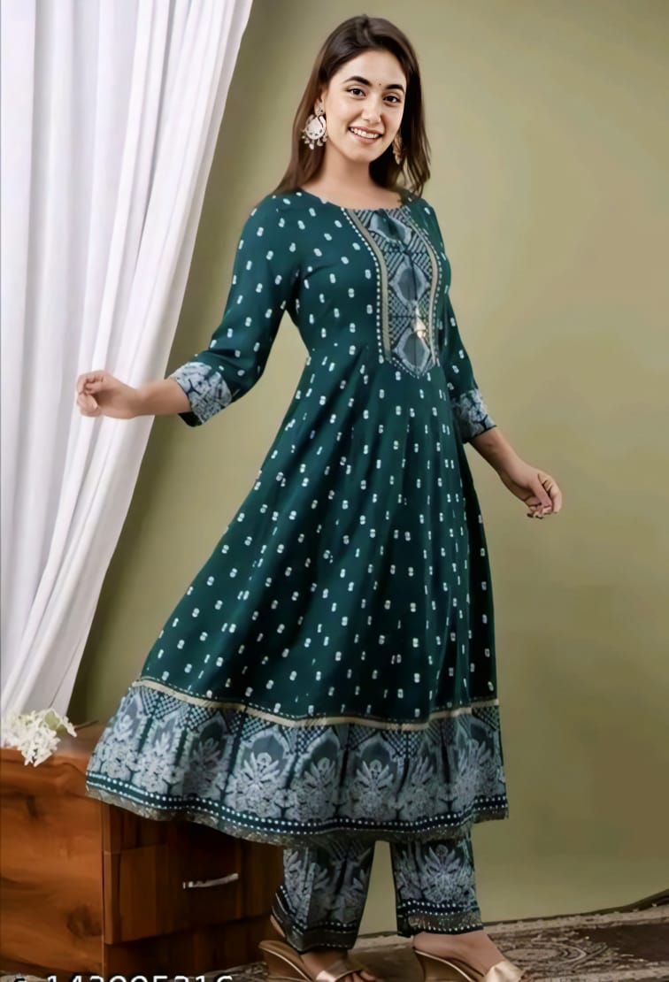 Emerald Grace 3-Piece Anarkali Suit