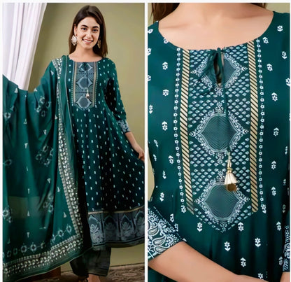 Emerald Grace 3-Piece Anarkali Suit