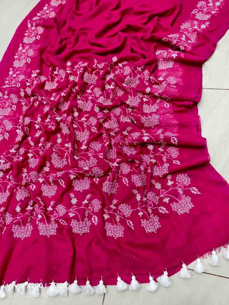 Exclusive Premium Hand Embroidery Mul Cotton Saree with Blouse Piece Hiya’s Boutique