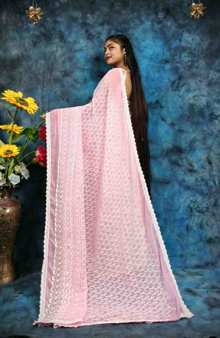 Hakoba embroidery cotton saree with lace border lightweight ethnic wear