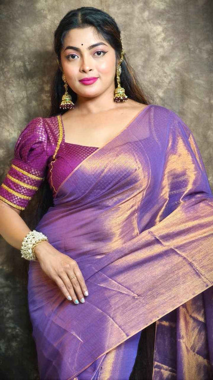 Exclusive Plain Tissue Saree – Winter Special Elegant Saree Hiya’s Boutique