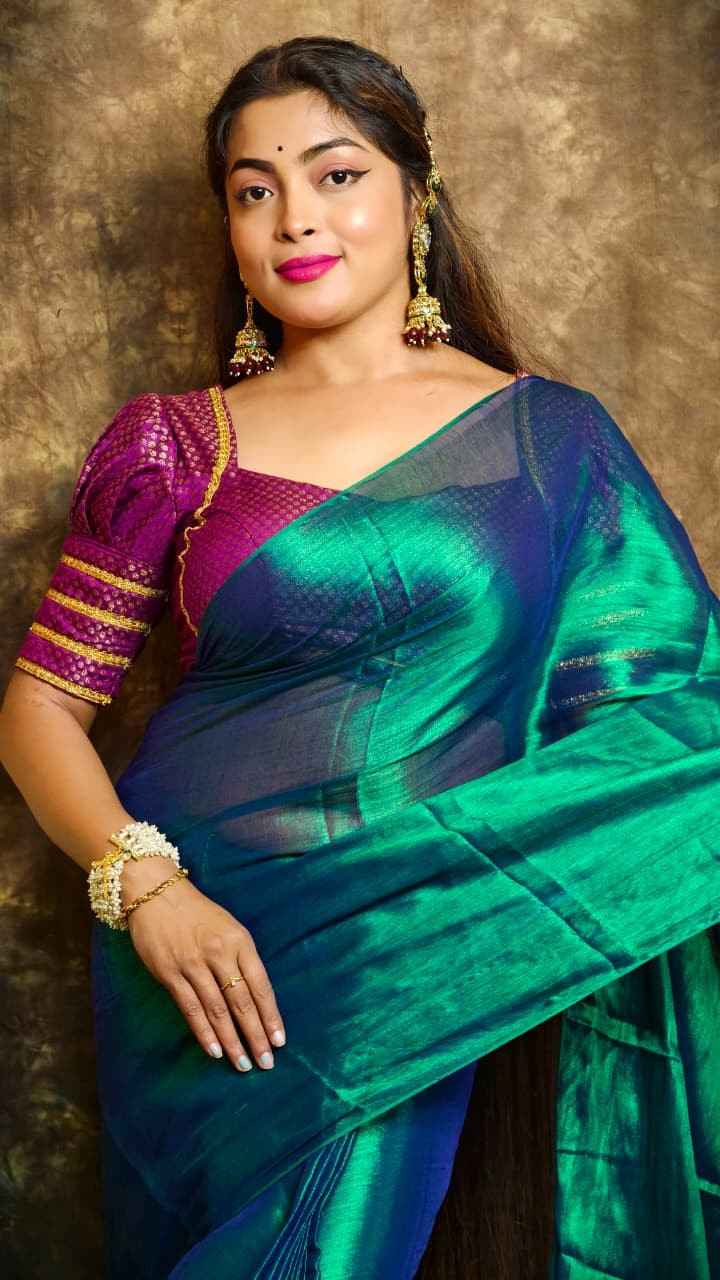 Exclusive Plain Tissue Saree – Winter Special Elegant Saree Hiya’s Boutique
