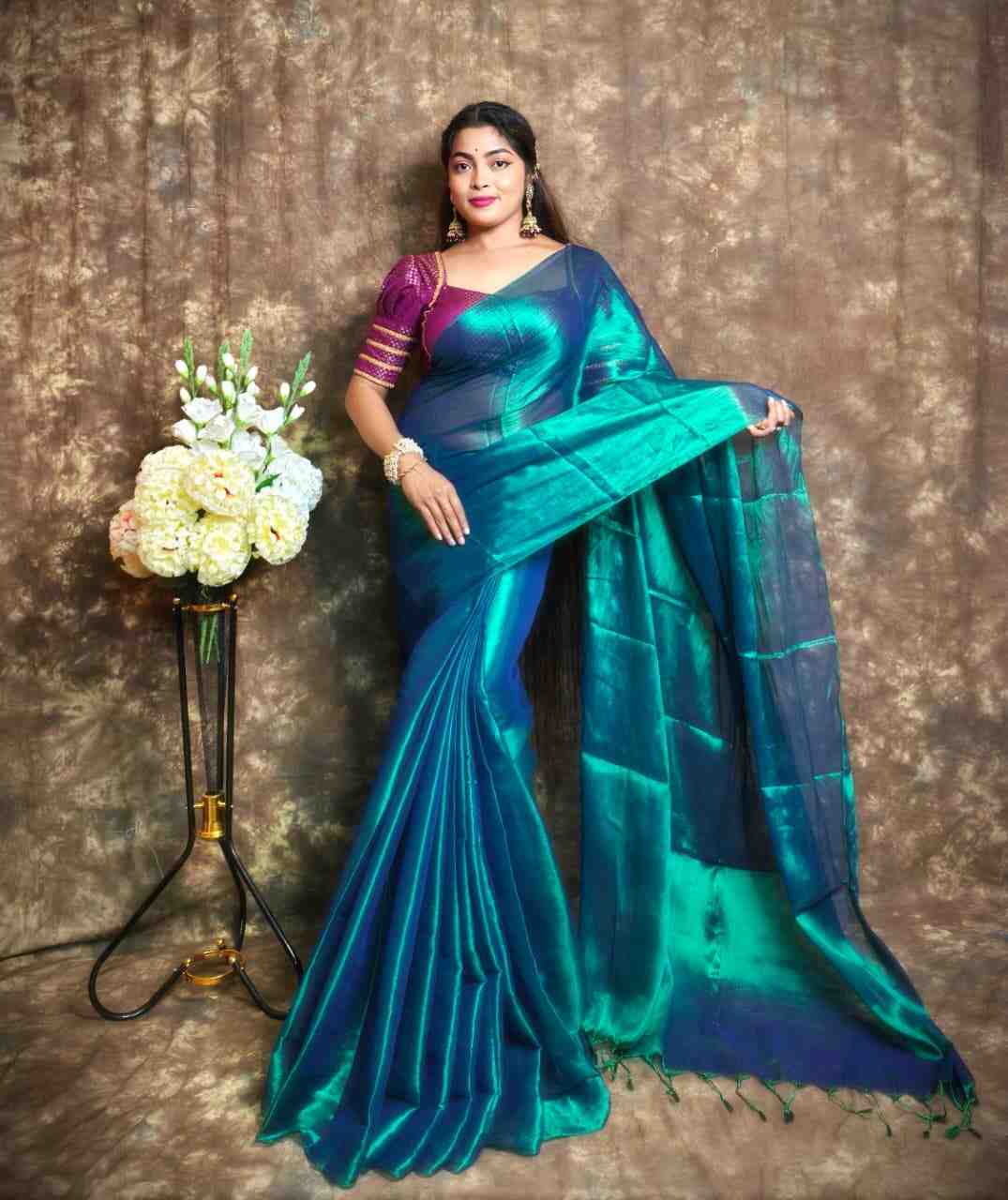 Exclusive Plain Tissue Saree – Winter Special Elegant Saree Hiya’s Boutique