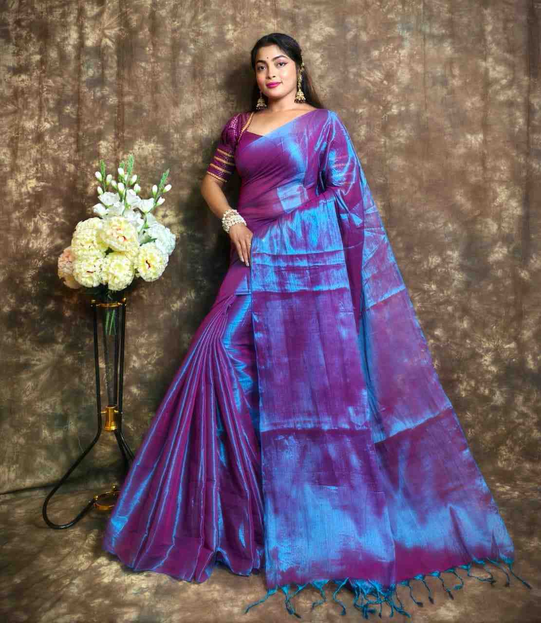 Exclusive Plain Tissue Saree – Winter Special Elegant Saree Hiya’s Boutique