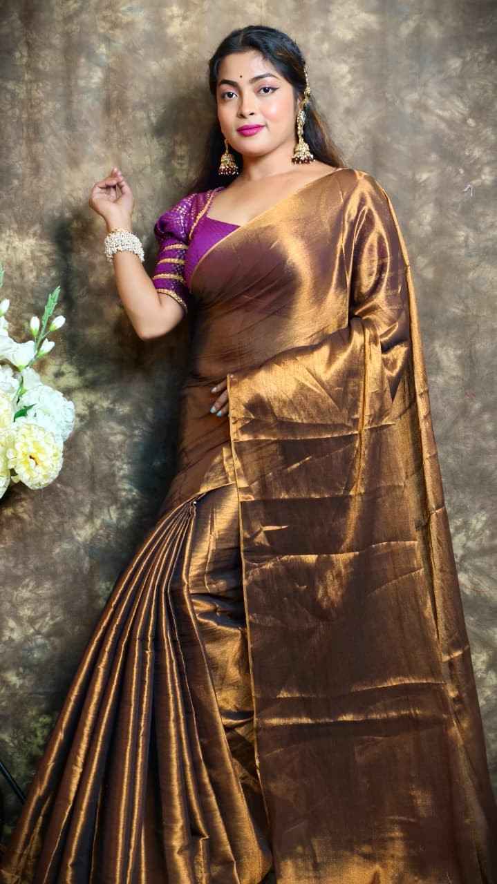 Exclusive Plain Tissue Saree – Winter Special Elegant Saree Hiya’s Boutique