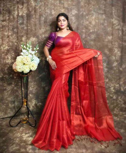 Exclusive Plain Tissue Saree – Winter Special Elegant Saree Hiya’s Boutique