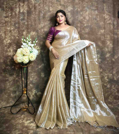 Exclusive Plain Tissue Saree – Winter Special Elegant Saree Hiya’s Boutique