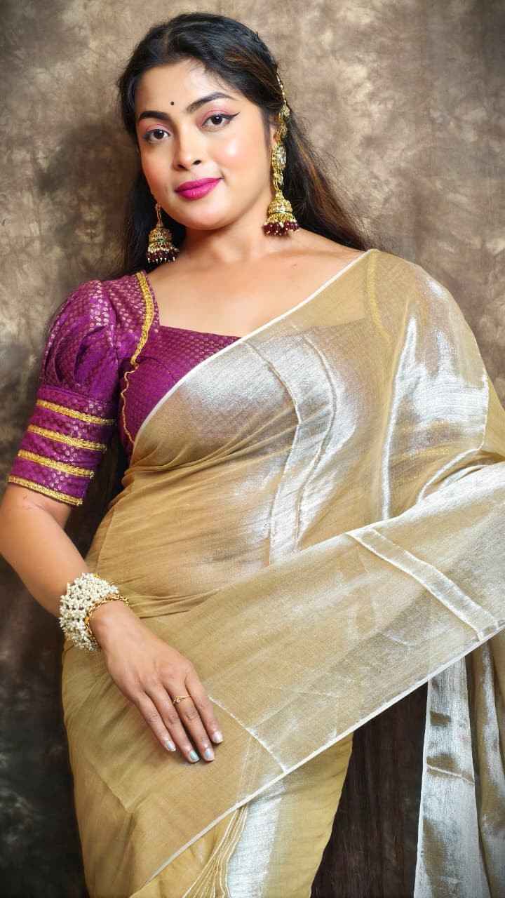 Exclusive Plain Tissue Saree – Winter Special Elegant Saree Hiya’s Boutique