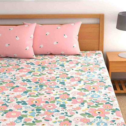 elastic fitted king size bedsheet glace cotton soft bedding with pillow covers