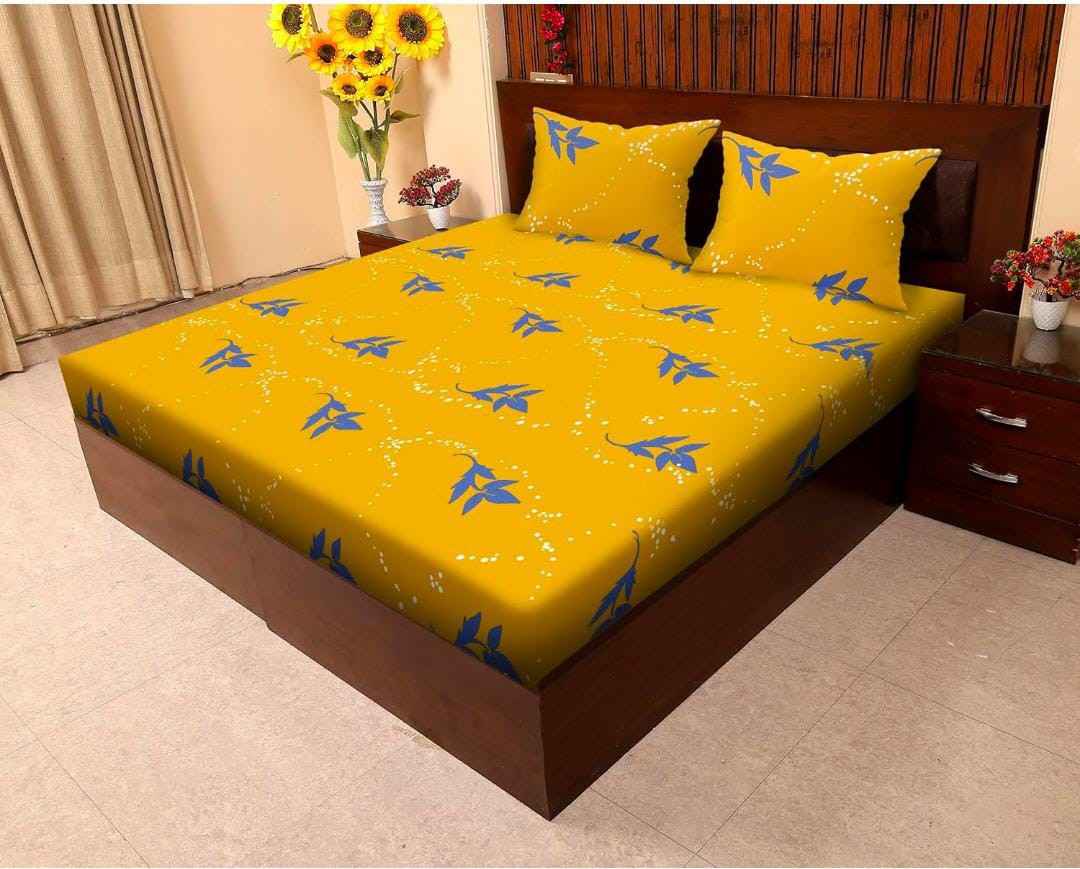 elastic fitted king size bedsheet glace cotton soft bedding with pillow covers