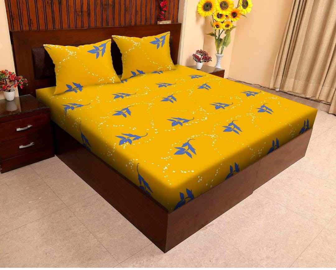 elastic fitted king size bedsheet glace cotton soft bedding with pillow covers