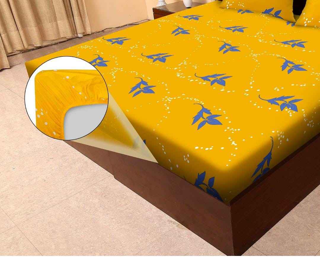 elastic fitted king size bedsheet glace cotton soft bedding with pillow covers