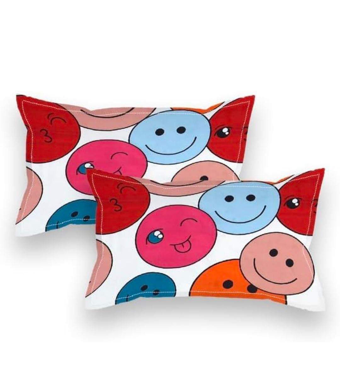 King size elastic fitted bedsheet with pillow covers, soft printed glace cotton bedsheet