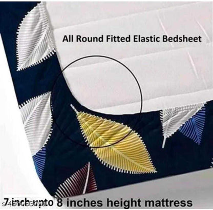 elastic fitted king size bedsheet glace cotton with pillow covers soft bedding