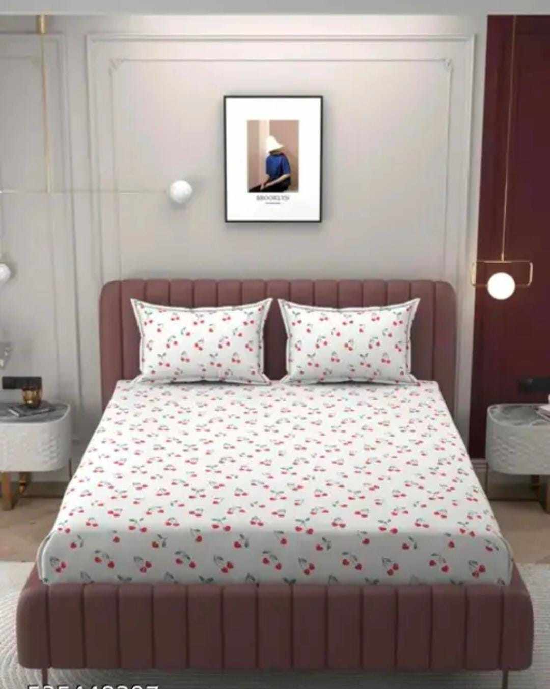 elastic fitted king size bedsheet glace cotton with pillow covers soft bedding