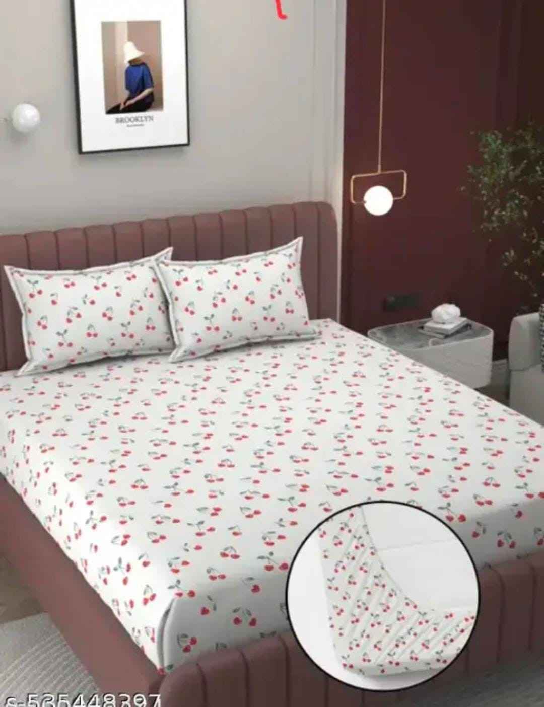 elastic fitted king size bedsheet glace cotton with pillow covers soft bedding