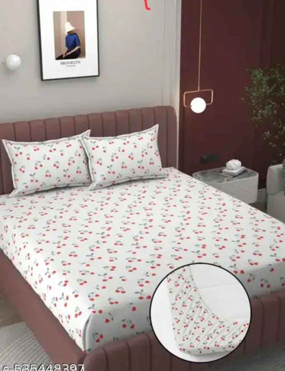 elastic fitted king size bedsheet glace cotton with pillow covers soft bedding
