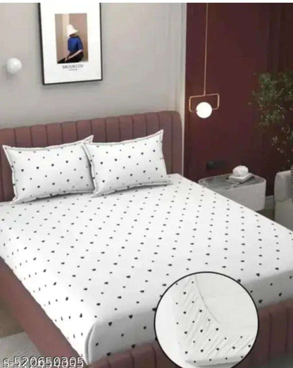 king size elastic fitted bedsheet glace cotton with pillow covers soft bedding set