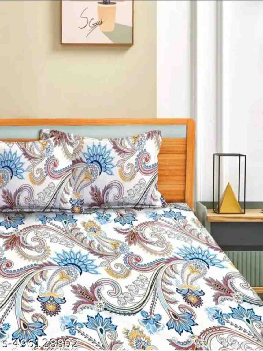 king size elastic fitted bedsheet glace cotton with pillow covers soft bedding set