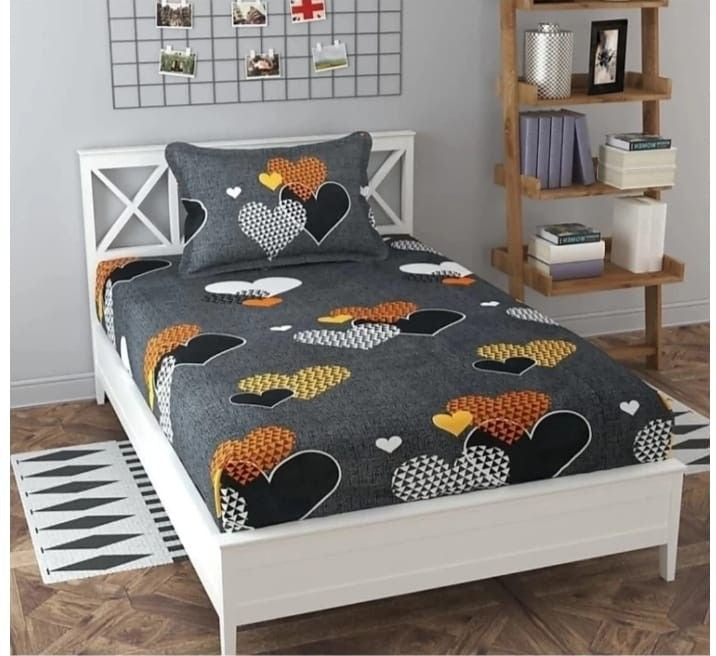 cotton single bed bedsheet with pillow cover soft breathable bedding set