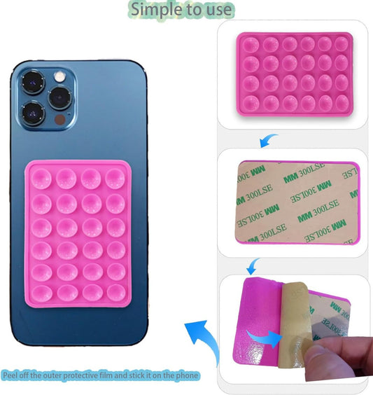 Suction Phone Grip Silicone Case Mount – Hands-Free Sticky Phone Holder for iPhone & Android