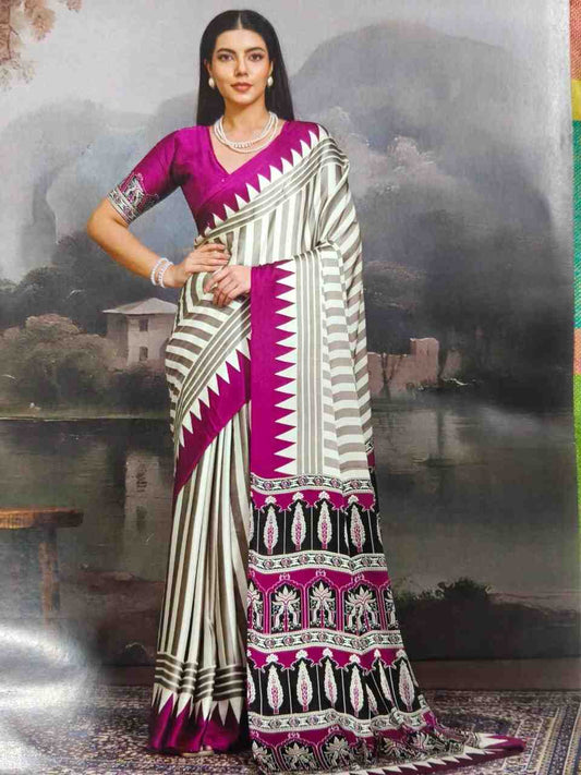 Pure Ajrakh Modal Silk Saree