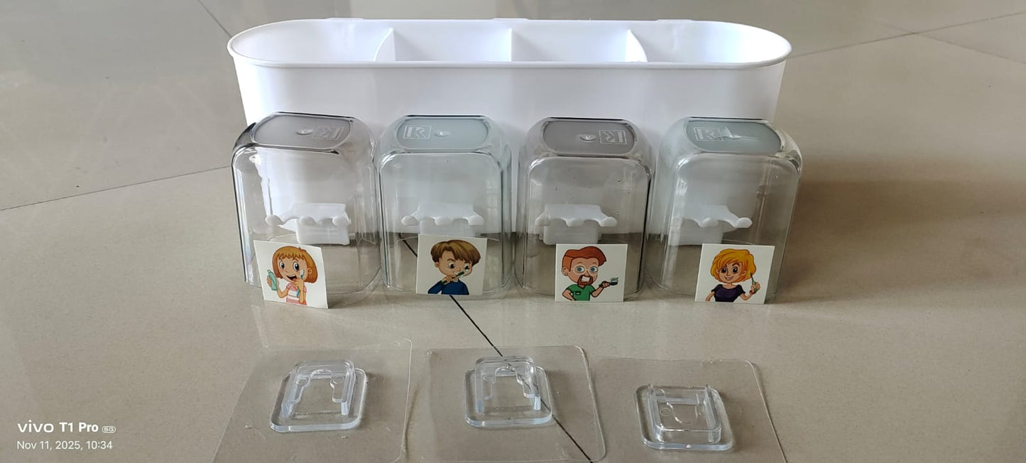 Wall Mounted Toothbrush Holder for Bathroom | Brush and Paste Holder