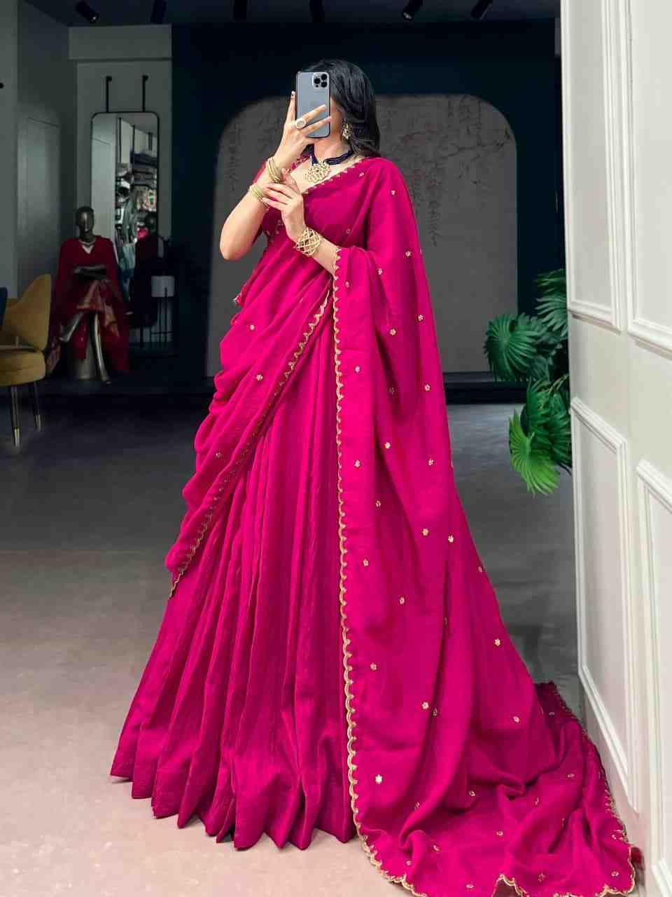 Thread Embroidery Lehenga