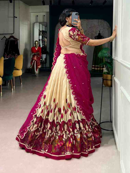 Festive Tasar Silk Lehenga