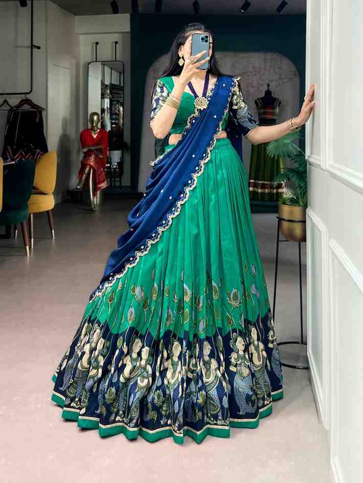 Printed Lehenga with Embroidered Dupatta