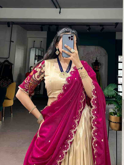 Embroidered Lehenga with Dupatta