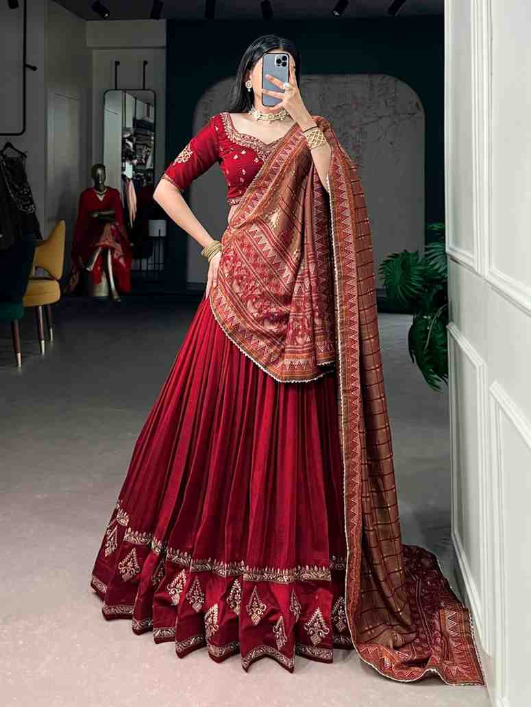 Women's Vichitra Silk Lehenga