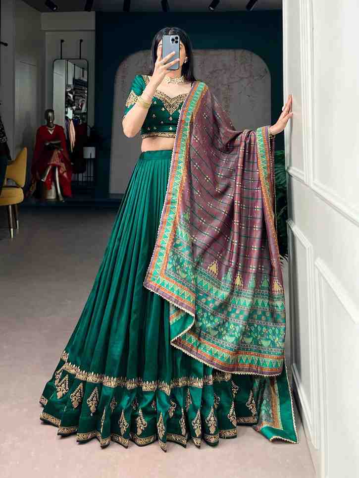 Designer Vichitra Silk Lehenga