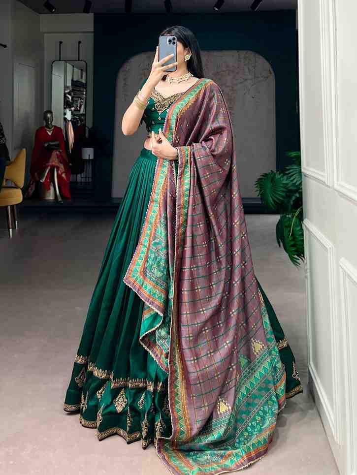 Traditional Vichitra Silk Lehenga