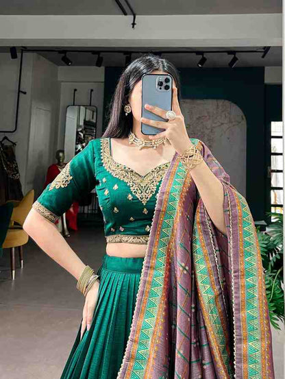 Wedding Wear Vichitra Silk Lehenga
