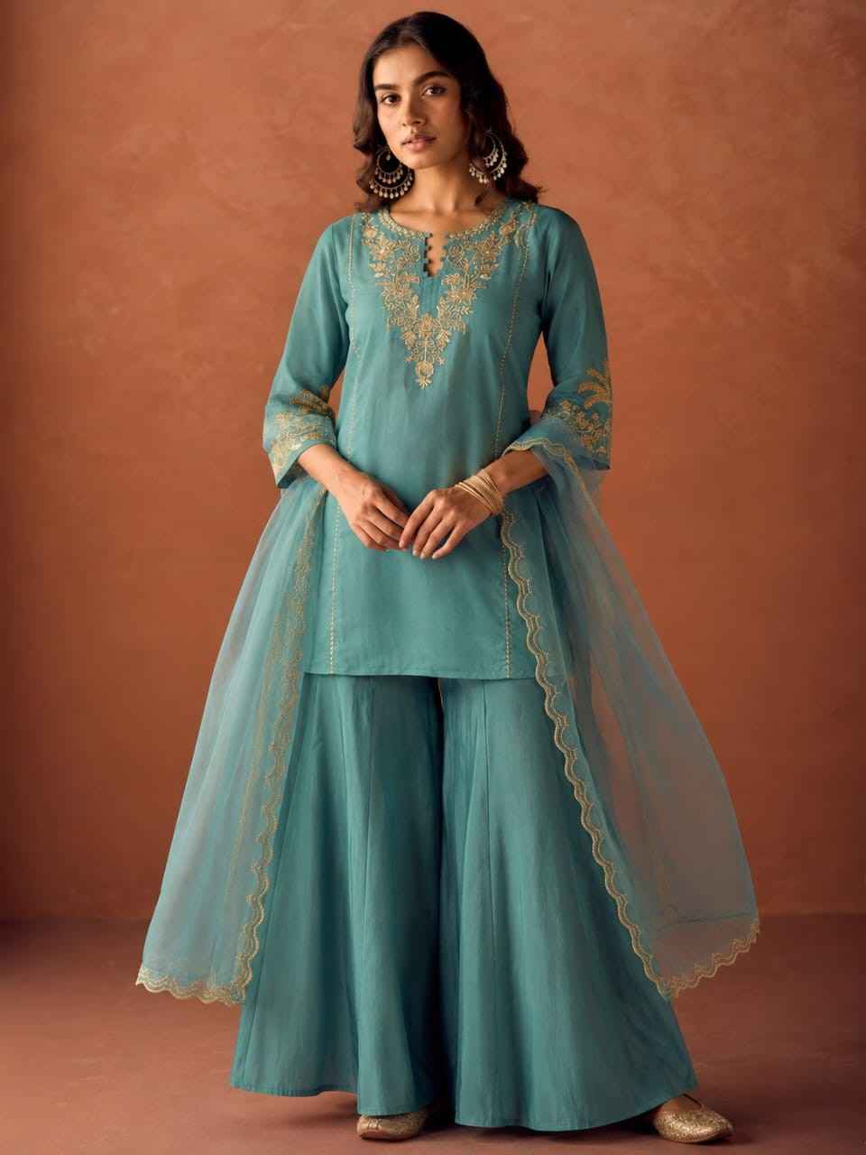 Heavy Chanderi Kurta Palazzo Set